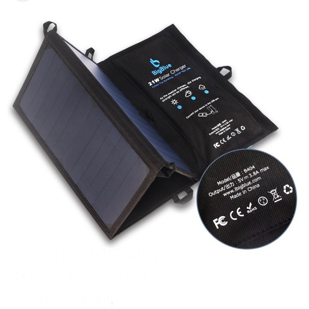 BigBlue Portable 28W Solar Panels Charger with Digital Ammeter